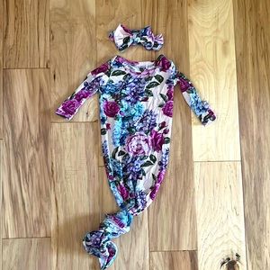 Posh peanut newborn gown and headband-Monroe